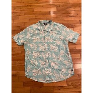 Chaps Go‎ Untucked Mens L Floral Button Down Short Sleeve Shirt